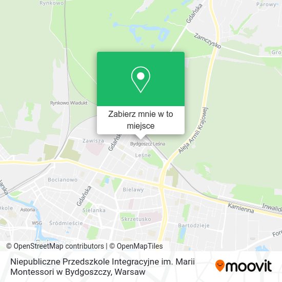 Mapa Niepubliczne Przedszkole Integracyjne im. Marii Montessori w Bydgoszczy