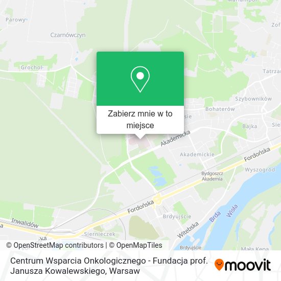 Mapa Centrum Wsparcia Onkologicznego - Fundacja prof. Janusza Kowalewskiego