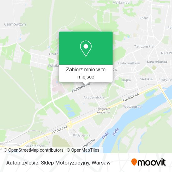 Mapa Autoprzylesie. Sklep Motoryzacyjny