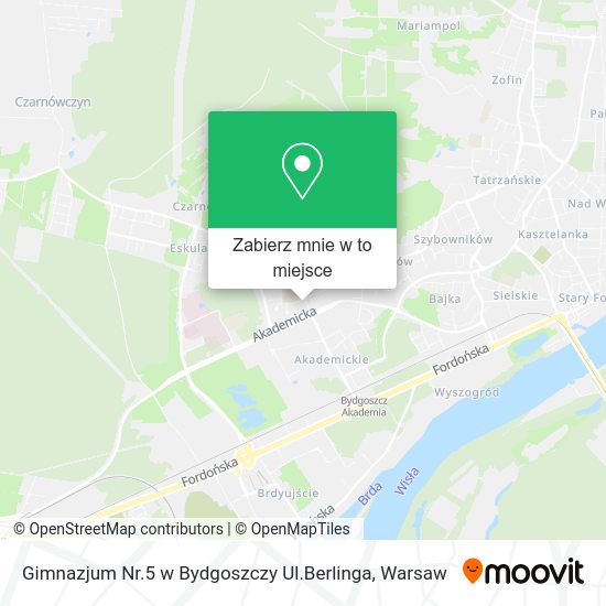 Mapa Gimnazjum Nr.5 w Bydgoszczy Ul.Berlinga