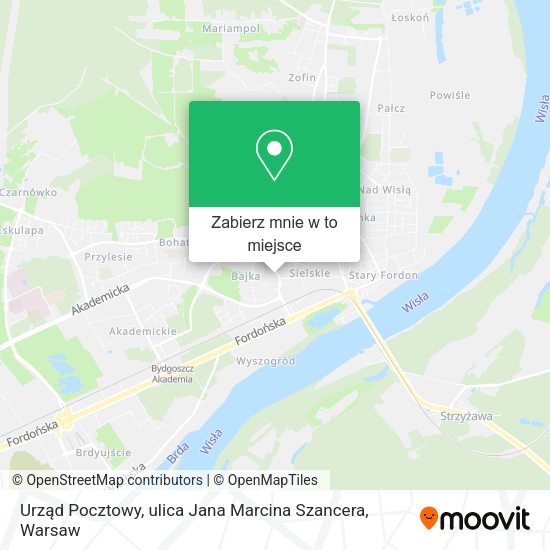 Mapa Urząd Pocztowy, ulica Jana Marcina Szancera