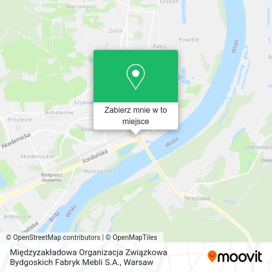 Mapa Międzyzakładowa Organizacja Związkowa Bydgoskich Fabryk Mebli S.A.