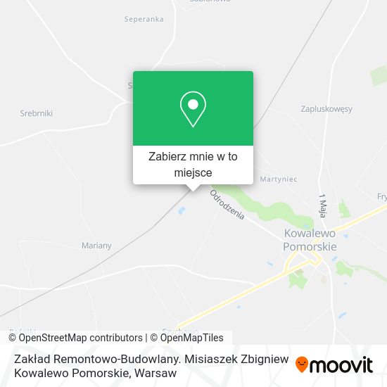 Mapa Zakład Remontowo-Budowlany. Misiaszek Zbigniew Kowalewo Pomorskie