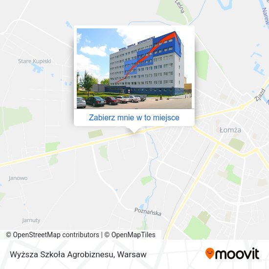 Mapa Wyższa Szkoła Agrobiznesu