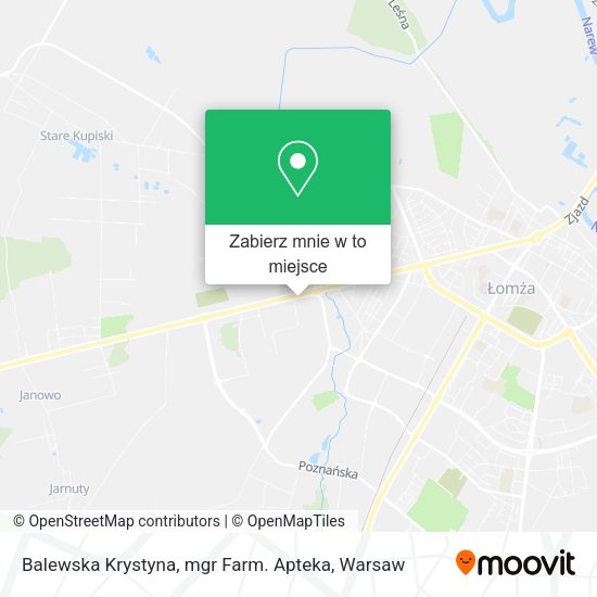 Mapa Balewska Krystyna, mgr Farm. Apteka