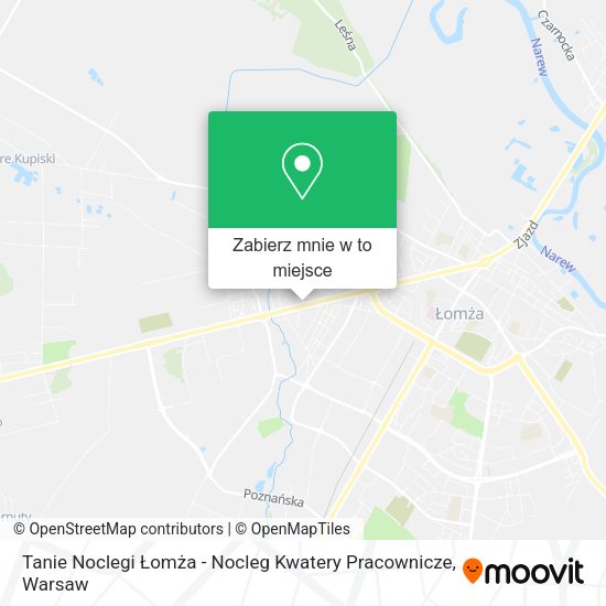 Mapa Tanie Noclegi Łomża - Nocleg Kwatery Pracownicze