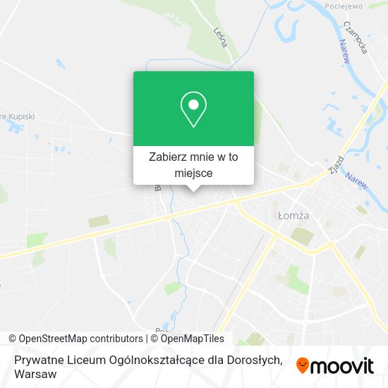 Mapa Prywatne Liceum Ogólnokształcące dla Dorosłych