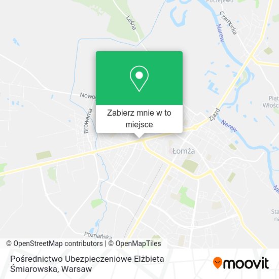 Mapa Pośrednictwo Ubezpieczeniowe Elżbieta Śmiarowska