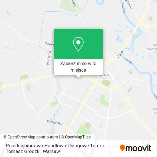 Mapa Przedsiębiorstwo Handlowo-Usługowe Tomex Tomasz Grodzki