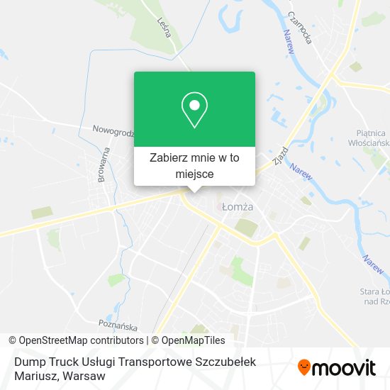 Mapa Dump Truck Usługi Transportowe Szczubełek Mariusz