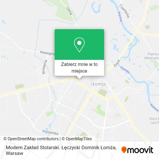 Mapa Modem Zakład Stolarski. Łęczycki Dominik Łomża