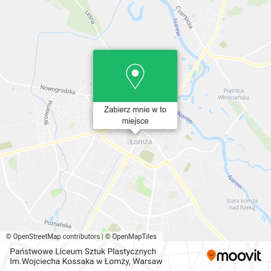 Mapa Państwowe Liceum Sztuk Plastycznych Im.Wojciecha Kossaka w Łomży