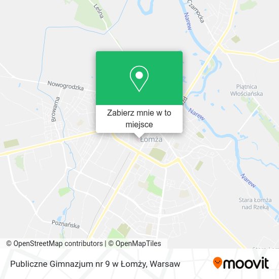 Mapa Publiczne Gimnazjum nr 9 w Łomży