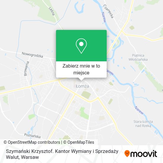 Mapa Szymański Krzysztof. Kantor Wymiany i Sprzedaży Walut