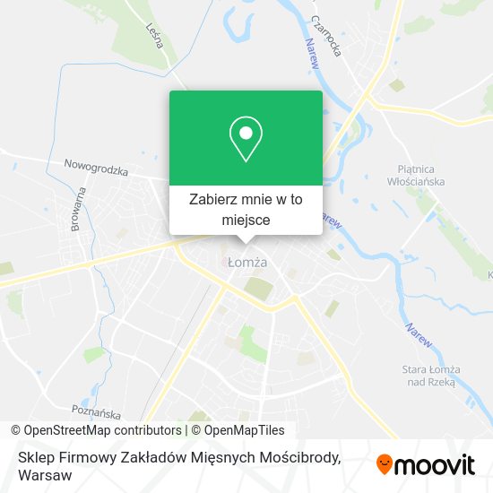 Mapa Sklep Firmowy Zakładów Mięsnych Mościbrody