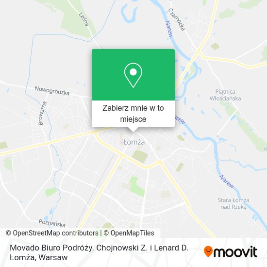 Mapa Movado Biuro Podróży. Chojnowski Z. i Lenard D. Łomża