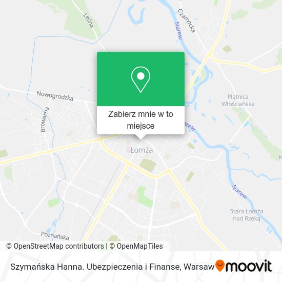 Mapa Szymańska Hanna. Ubezpieczenia i Finanse