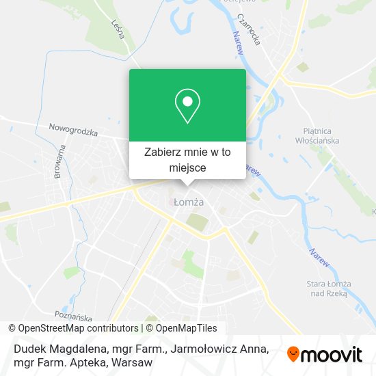 Mapa Dudek Magdalena, mgr Farm., Jarmołowicz Anna, mgr Farm. Apteka