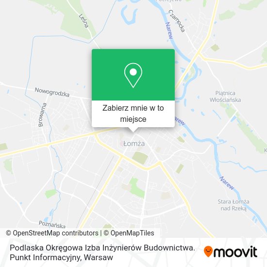 Mapa Podlaska Okręgowa Izba Inżynierów Budownictwa. Punkt Informacyjny