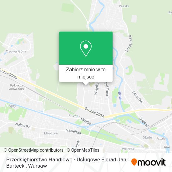 Mapa Przedsiębiorstwo Handlowo - Usługowe Elgrad Jan Bartecki