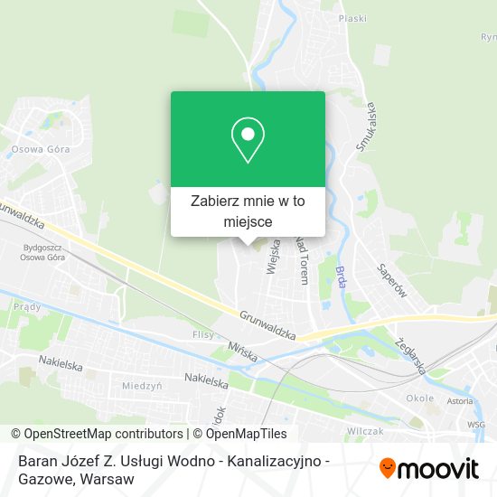 Mapa Baran Józef Z. Usługi Wodno - Kanalizacyjno - Gazowe