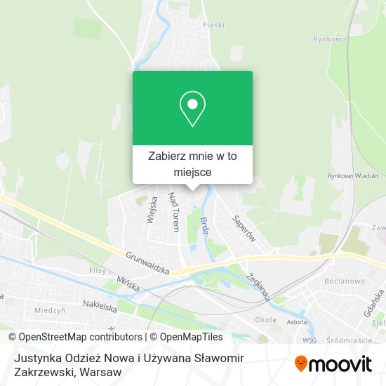 Mapa Justynka Odzież Nowa i Używana Sławomir Zakrzewski