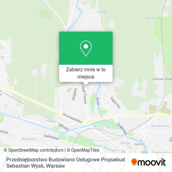 Mapa Przedsiębiorstwo Budowlano Usługowe Projsebud Sebastian Wysk