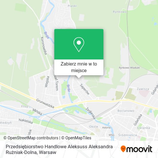 Mapa Przedsiębiorstwo Handlowe Aleksuss Aleksandra Rużniak-Dolna