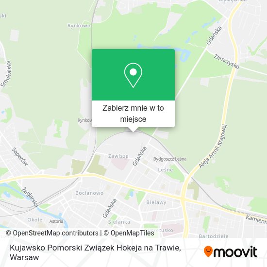 Mapa Kujawsko Pomorski Związek Hokeja na Trawie