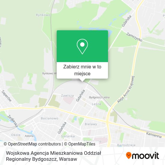 Mapa Wojskowa Agencja Mieszkaniowa Oddział Regionalny Bydgoszcz