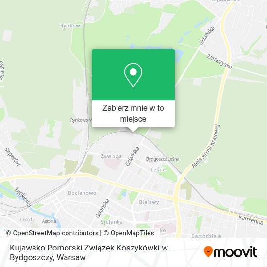 Mapa Kujawsko Pomorski Związek Koszykówki w Bydgoszczy