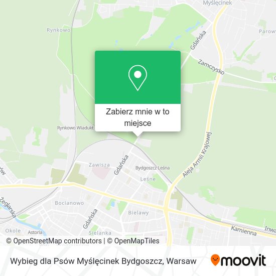 Mapa Wybieg dla Psów Myślęcinek Bydgoszcz