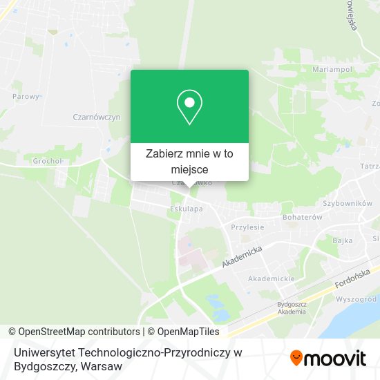 Mapa Uniwersytet Technologiczno-Przyrodniczy w Bydgoszczy