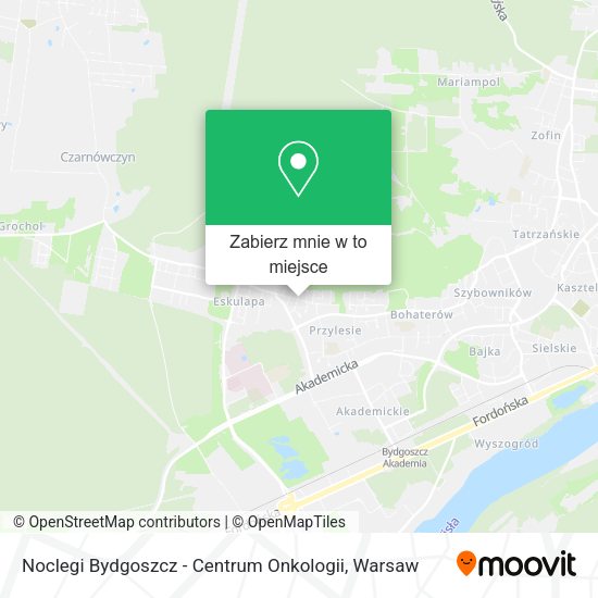 Mapa Noclegi Bydgoszcz - Centrum Onkologii