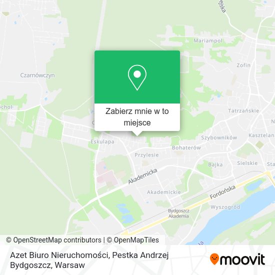 Mapa Azet Biuro Nieruchomości, Pestka Andrzej Bydgoszcz