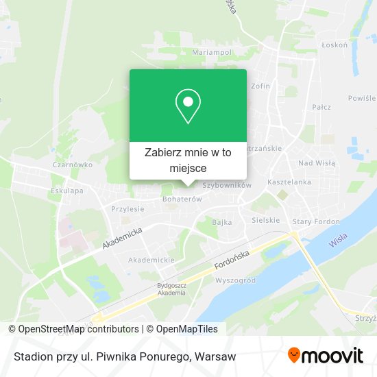 Mapa Stadion przy ul. Piwnika Ponurego