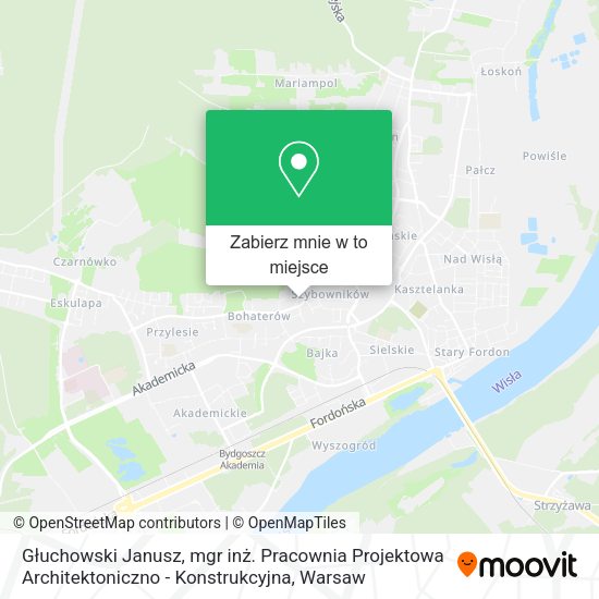 Mapa Głuchowski Janusz, mgr inż. Pracownia Projektowa Architektoniczno - Konstrukcyjna