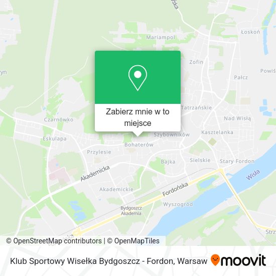 Mapa Klub Sportowy Wisełka Bydgoszcz - Fordon