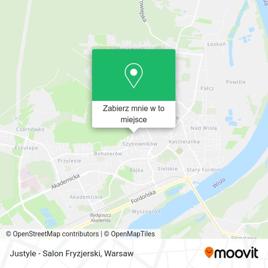 Mapa Justyle - Salon Fryzjerski