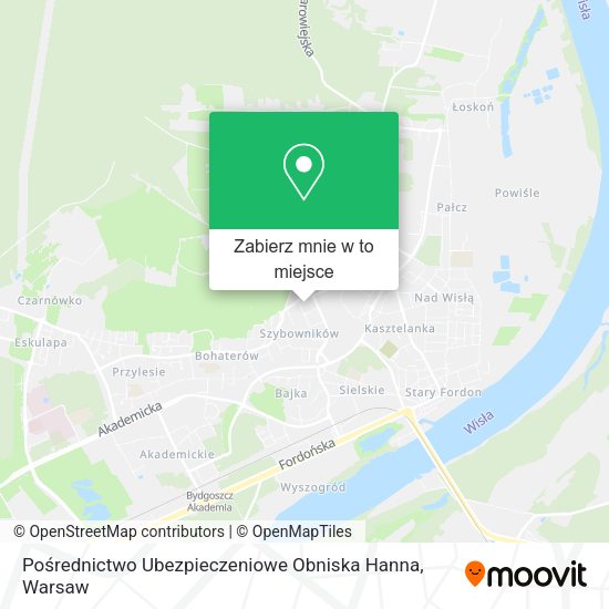 Mapa Pośrednictwo Ubezpieczeniowe Obniska Hanna