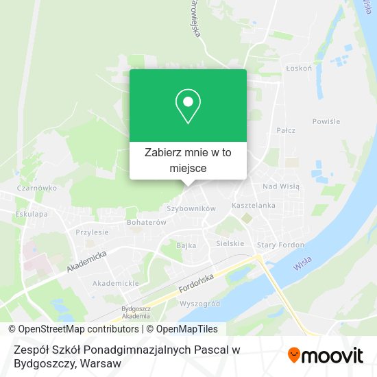 Mapa Zespół Szkół Ponadgimnazjalnych Pascal w Bydgoszczy