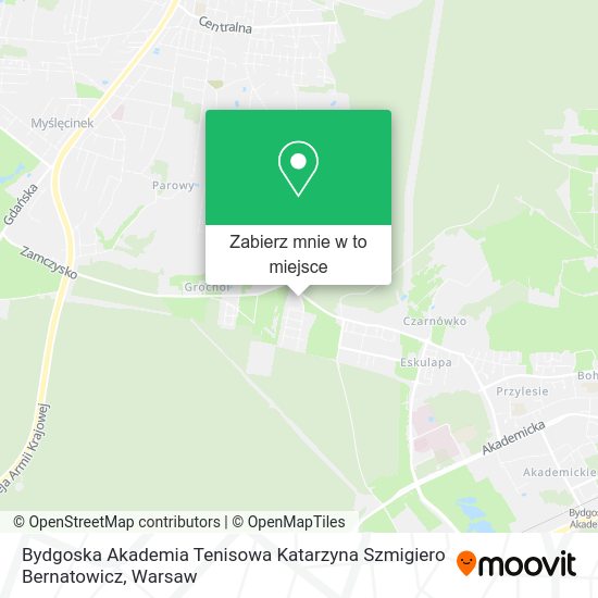 Mapa Bydgoska Akademia Tenisowa Katarzyna Szmigiero Bernatowicz