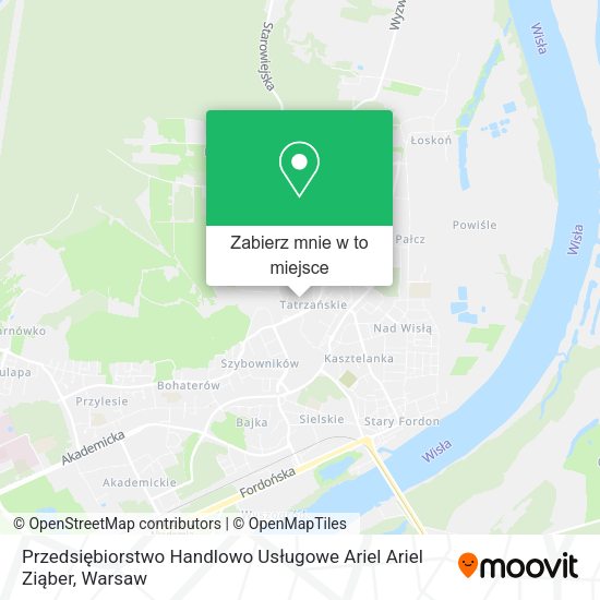 Mapa Przedsiębiorstwo Handlowo Usługowe Ariel Ariel Ziąber