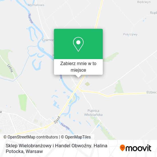 Mapa Sklep Wielobranżowy i Handel Obwoźny. Halina Potocka