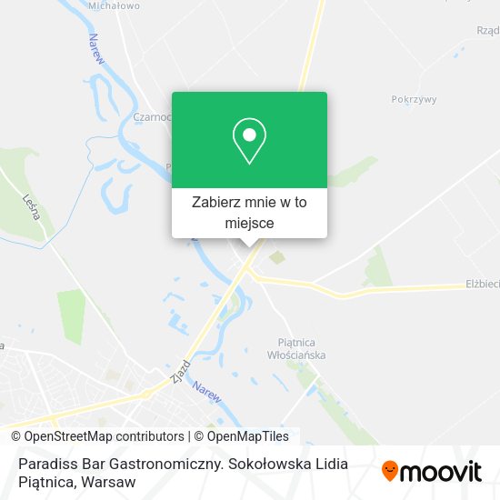 Mapa Paradiss Bar Gastronomiczny. Sokołowska Lidia Piątnica