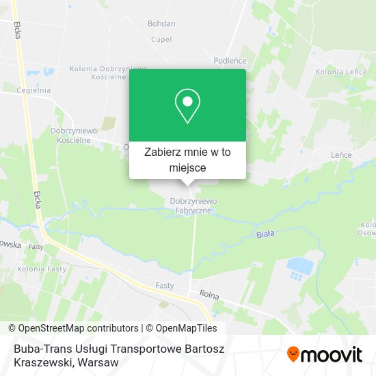 Mapa Buba-Trans Usługi Transportowe Bartosz Kraszewski