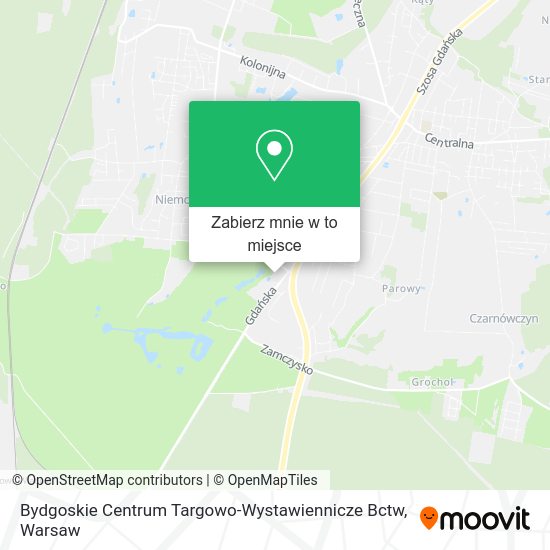 Mapa Bydgoskie Centrum Targowo-Wystawiennicze Bctw