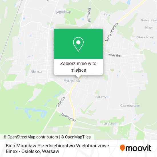 Mapa Bień Mirosław Przedsiębiorstwo Wielobranżowe Binex - Osielsko