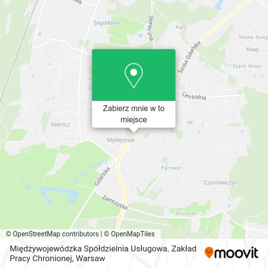 Mapa Międzywojewódzka Spółdzielnia Usługowa. Zakład Pracy Chronionej