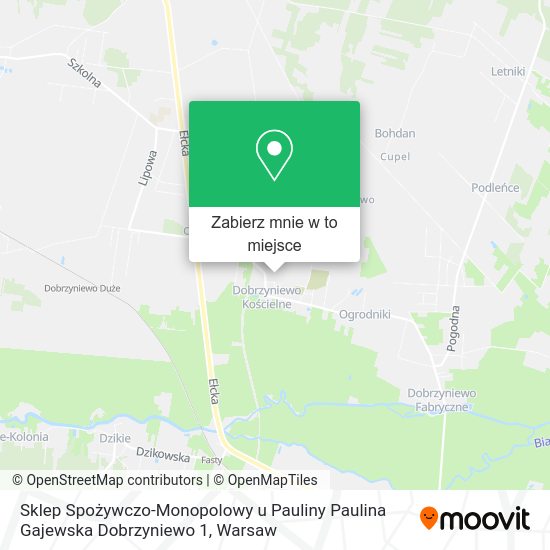 Mapa Sklep Spożywczo-Monopolowy u Pauliny Paulina Gajewska Dobrzyniewo 1